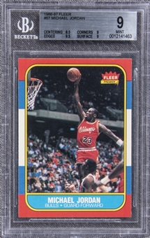 1986/87 Fleer #57 Michael Jordan Rookie Card – BGS MINT 9